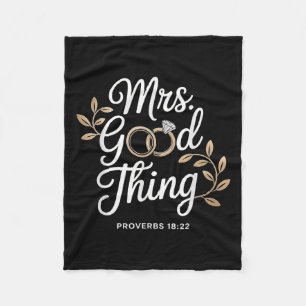 Mrs Good Thing Christian Proverbs Christian Couple Fleece Blanket