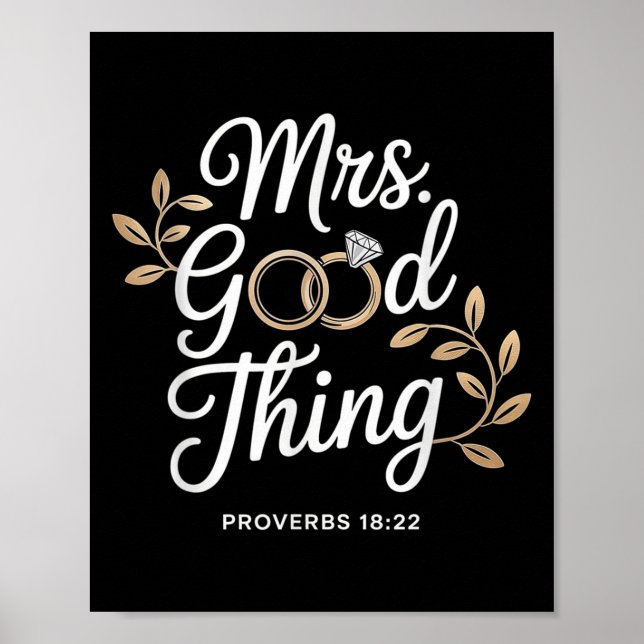 Mrs Good Thing Christian Proverbs Christian Couple Poster (Front)