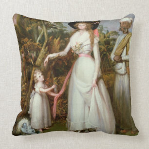 Mrs Graham of Kinross, her Daughter and a Jamadar, Cushion