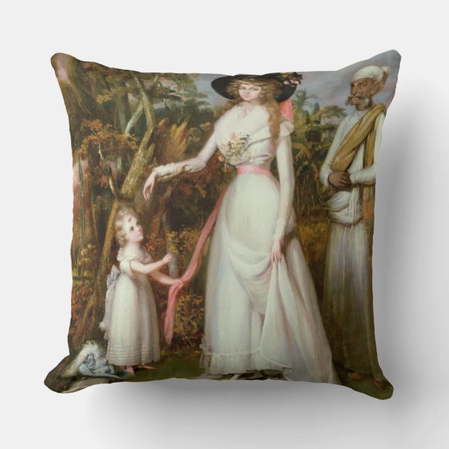 Mrs Graham of Kinross, her Daughter and a Jamadar, Cushion (Front)