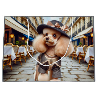 Mrs. Harris a Poodle in Paris Large Gift Bag