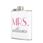 Mrs Hot Pink Modern Wedding Custom Name