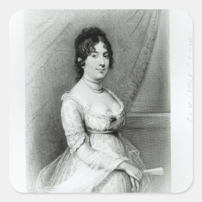 Mrs James Madison, Dolley Payne , c.1804-55 Square Sticker (Front)
