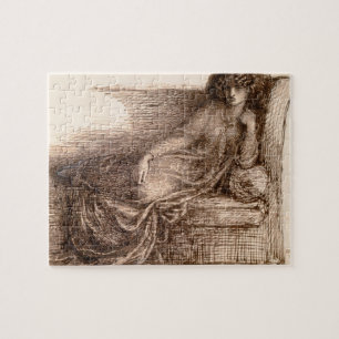 Mrs. Jane Morris Reclining on a Sofa Jigsaw Puzzle