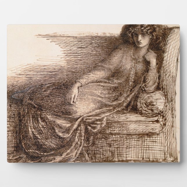 Mrs. Jane Morris Reclining on a Sofa Plaque (Front)