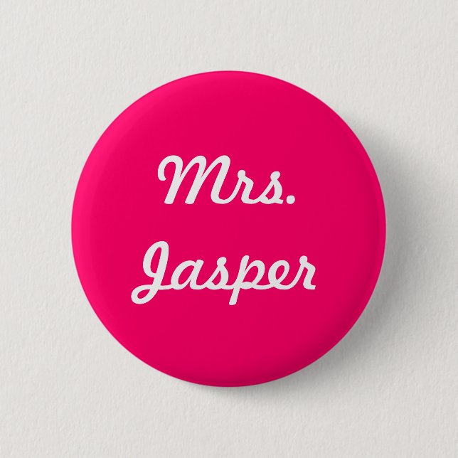 Mrs. Jasper 6 Cm Round Badge (Front)