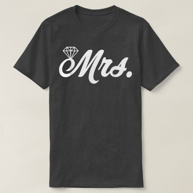 Mrs Just Married Wife Bride Engagement Honeymoon  T-Shirt (Design Front)
