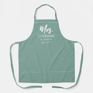 Mrs Just Married with Date Wedding Gift Cute Apron