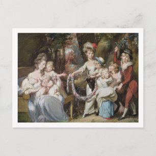 Mrs Justinian Casamajor and Eight of her Children, Postcard
