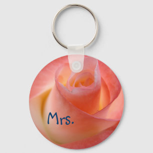 Mrs. keychains Pink Rose Flower key chain gifts