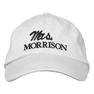 Mrs. Last Name black and white cute Embroidered Hat
