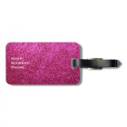 Mrs luggage tag - Hot Pink Faux Glitter