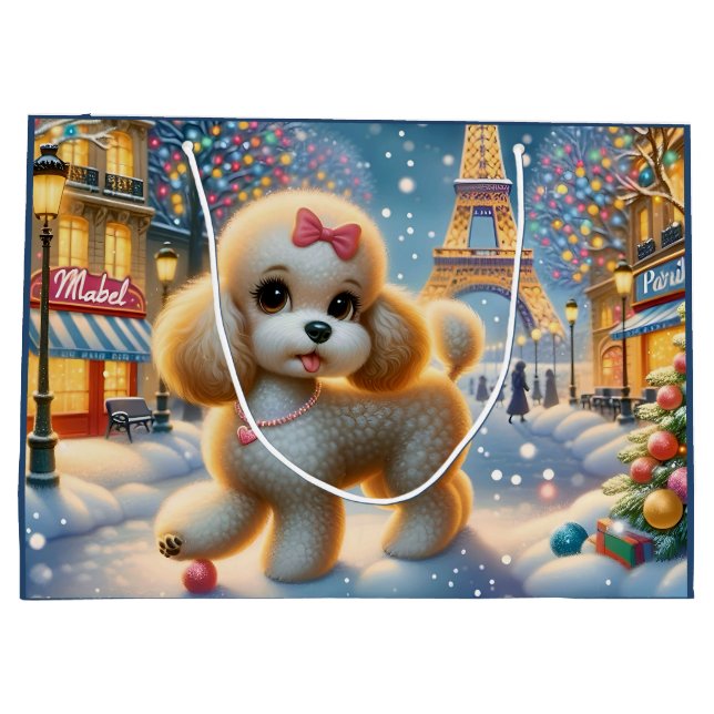 Mrs Mabel In Paris Holiday  Large Gift Bag (Back)