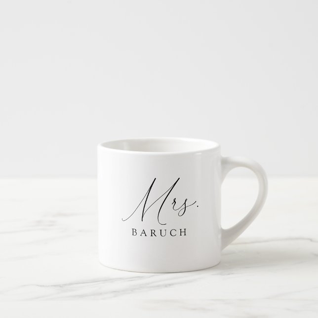 Mrs Modern Newlywed Bride Espresso Cup (Creator Uploaded)