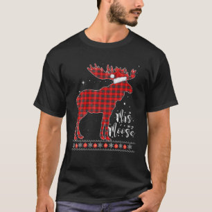 Mrs. Moose   Red Plaid Buffalo Matching Family Paj T-Shirt