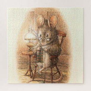“Mrs Mouse Knitting” by Beatrix Potter Jigsaw Puzzle