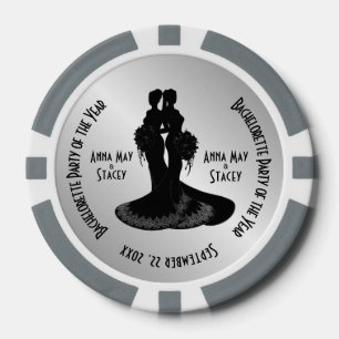 Mrs. & Mrs. Bachelorette Party Poker Chips