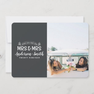 Mrs & Mrs Christmas wedding announcement