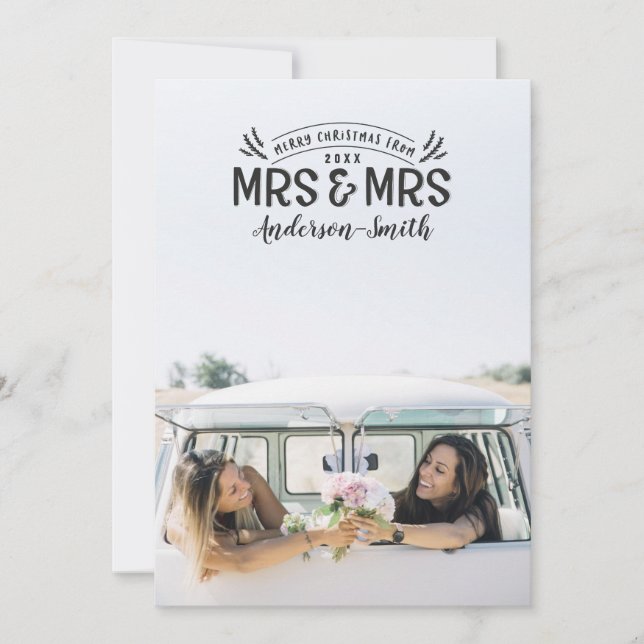 Mrs & Mrs Christmas wedding announcement (Front)