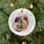 Mrs. & Mrs. First Christmas  Ceramic Ornament<br><div class="desc">This Mrs. & Mrs. First Christmas Ceramic Ornament is the perfect gift for the newlyweds in your life. Display their wedding date and a photo of them in this personalised ornament to honour their union.</div>
