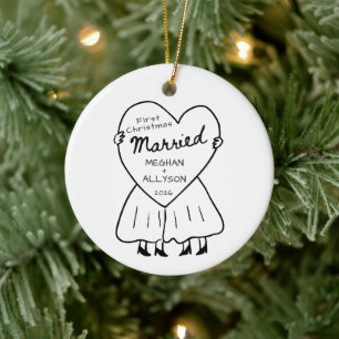 Mrs & Mrs First Christmas Ornament