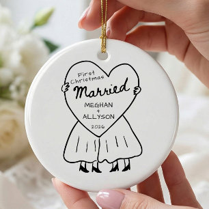 Mrs & Mrs First Christmas Ornament