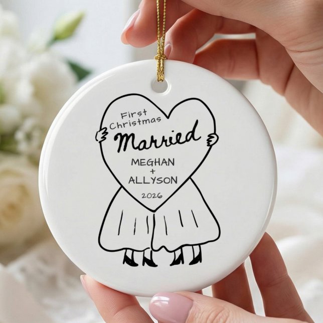 Mrs & Mrs First Christmas Ornament (Creator Uploaded)
