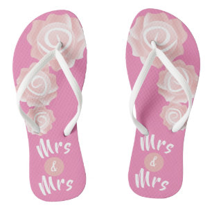MRS & MRS GAY wedding  Rose  Flip Flops