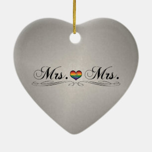 Mrs. & Mrs. Lesbian Design Ceramic Tree Decoration