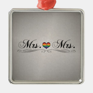 Mrs. & Mrs. Lesbian Design Metal Tree Decoration