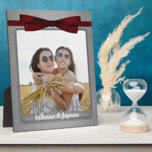 Mrs & Mrs Lesbian Gay Wedding Photo Frame Silver