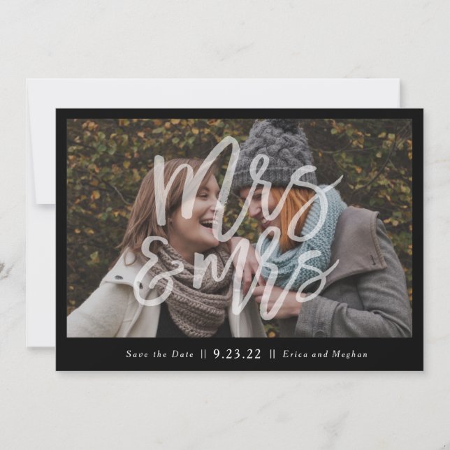 "Mrs. & Mrs." Photo Save the Date (Front)