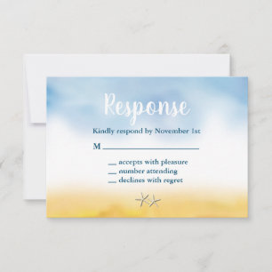 Mrs. & Mrs. Sandy Toes Wedding RSVP - sky & sand Card