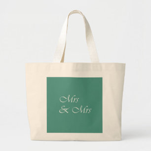 Mrs & Mrs Typography Large Tote Bag