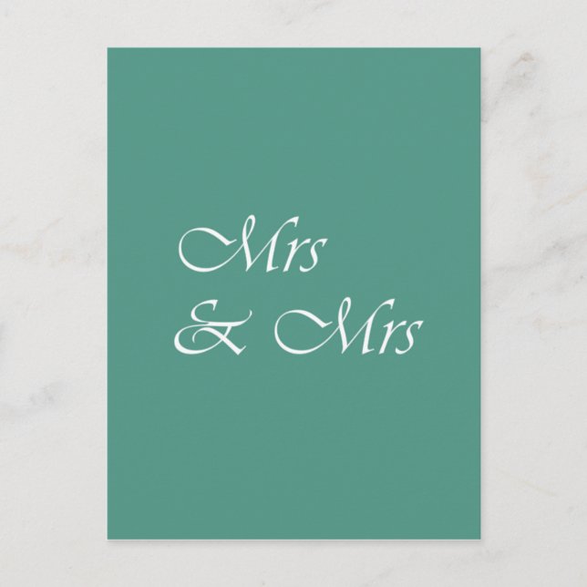 Mrs & Mrs Typography Postcard (Front)
