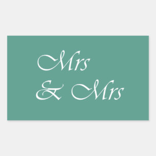 Mrs & Mrs Typography Rectangular Sticker