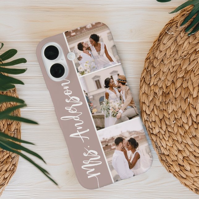 Mrs. New Name Wedding Couples Photo Collage Case-Mate iPhone Case (Creator Uploaded)