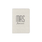 "Mrs" Passport Holder, Off White Faux Textured