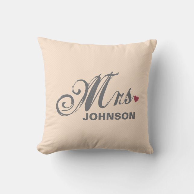 Mrs. Personalised American MoJo Pillow (Front)