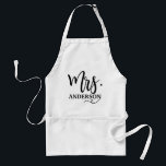 Mrs. Personalised Couples Name Standard Apron<br><div class="desc">Mrs. Personalised Couples Name Adult Apron. Cute custom couples his and hers cooking apron find the matching Mr. Apron in my shop,  personalise this wife apron with your own name or custom text.</div>