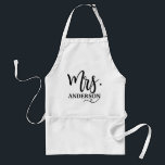 Mrs. Personalised Couples Name Standard Apron<br><div class="desc">Mrs. Personalised Couples Name Adult Apron. Cute custom couples his and hers cooking apron find the matching Mr. Apron in my shop,  personalise this wife apron with your own name or custom text.</div>