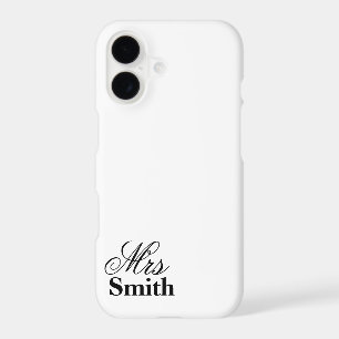 Mrs Personalised Name White Black