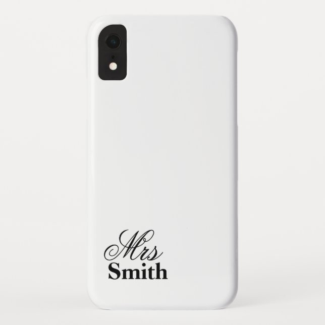 Mrs Personalised Name White Black Case-Mate iPhone Case (Back)