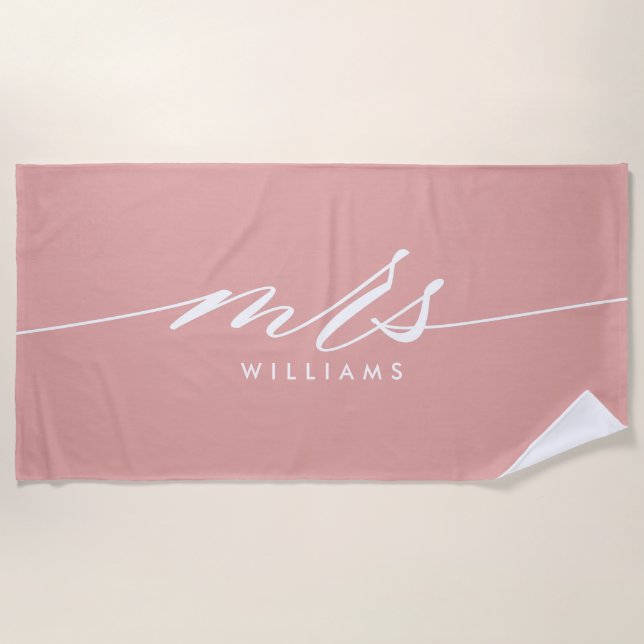 Mrs | Personalized Bride Beach Towel (Front)