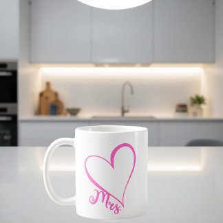 Mrs. Pink Heart Mug