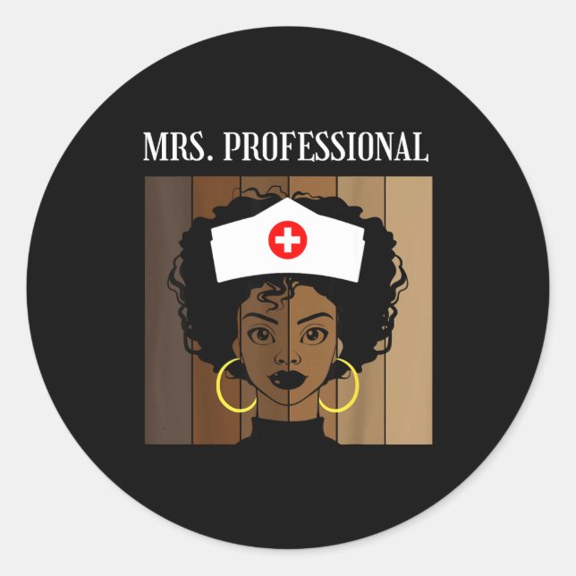 Mrs Professional Nursing Degree Nurse Profession B Classic Round Sticker (Front)