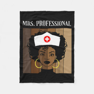 Mrs Professional Nursing Degree Nurse Profession B Fleece Blanket