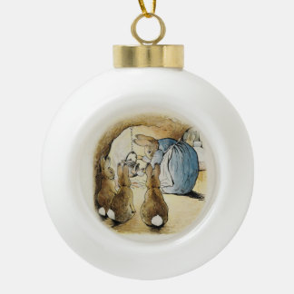 Mrs Rabbit Pours Tea by Beatrix Potter Ceramic Ball Christmas Ornament
