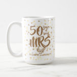 Mrs Right Fun 50th Golden Wedding Anniversary Coffee Mug<br><div class="desc">The perfect 50th golden wedding anniversary gift for Mrs Right or Always Right. Personalise with the name and wedding year. A fun,  unique and customisable gift to celebrate anyone's wedding anniversary. Designed by Thisisnotme©</div>