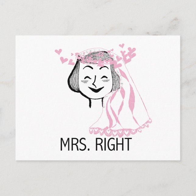 Mrs. Right Tshirts and Gifts Postcard (Front)